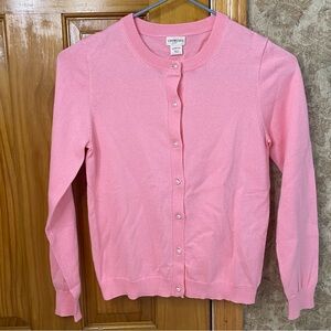 Crewcuts Girl Pearl Button Pink Casey Cardigan Sweater- NWT- L 10-11